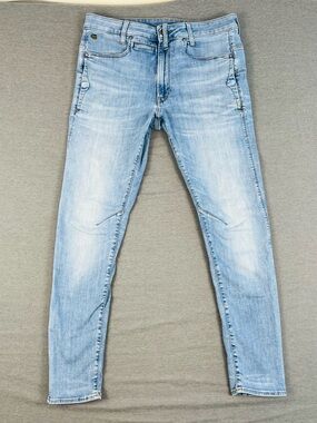 G-Star Light Wash 3D Super Slim Fit Jeans